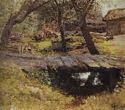 Isaac Levitan Bridge. Savvinskaya sloboda. painting